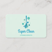Professioneel schoonmaken Retro Broom Sparkle Visitekaartje (Voorkant)