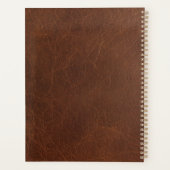 Professioneel Schrift op Bruin Leer Patroon Planner (Achterkant)