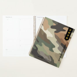 Professioneel Schrift op Elegant Camouflagepatroon Planner
