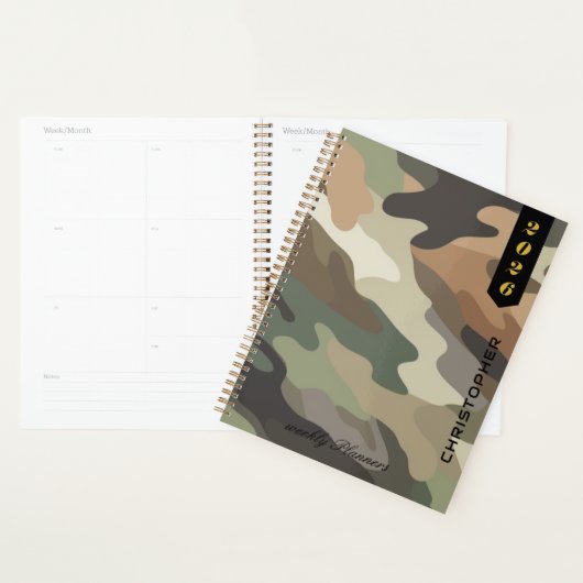 Professioneel Schrift op Elegant Camouflagepatroon Planner (Display)