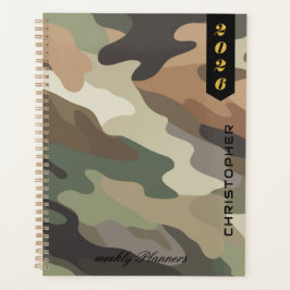 Professioneel Schrift op Elegant Camouflagepatroon Planner