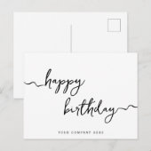 Professioneel script geboortekaart zakelijk briefkaart (Voorkant / Achterkant)