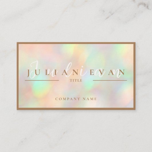 Professioneel Script Glitter Holografisch Visitekaartje (Voorkant)