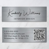 Professioneel script QR-code Zilver Mini Visitekaartje