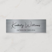 Professioneel script QR-code Zilver Mini Visitekaartje (Voorkant)