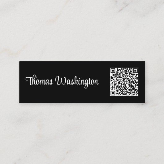 Professioneel script QR-code zwart Mini Visitekaartje (Voorkant)
