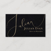 Professioneel Script Zwart en Goud Visitekaartje (Voorkant)