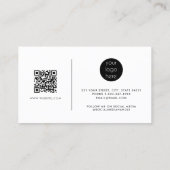 Professioneel Script Zwart Minimalistisch QR Code Visitekaartje (Achterkant)