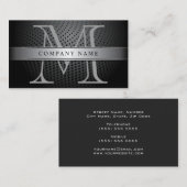 Professioneel Silver Monogram Visitekaartje (Voorkant / Achterkant)