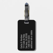 Professioneel Silver Monogrammed Luggage Label Bagagelabel (Achterkant verticaal)