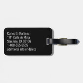 Professioneel Silver Monogrammed Luggage Label Bagagelabel (Achterkant horizontaal)