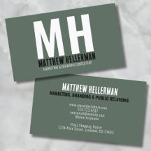 Professioneel Simple Green Monogram