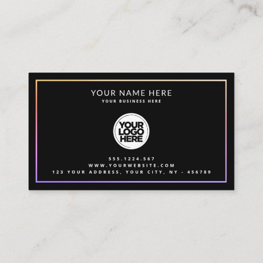 Professioneel sinaasappel, koraal en paarse felle  visitekaartje (Achterkant)