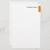 Professioneel Sinaasappel Wit Eenvoudig Eenvoudig Briefpapier (Voorkant / Achterkant)