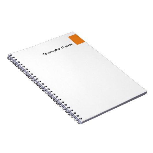 Professioneel Sinaasappel Wit Eenvoudig Eenvoudig  Notitieboek (Rechterzijde)