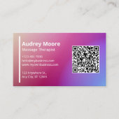 Professioneel sjablonen QR-code Massage therapeut Visitekaartje (Voorkant)