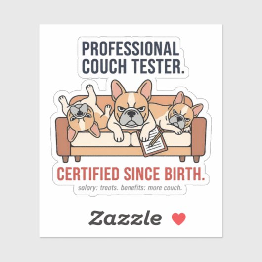 Professioneel Slaap Expert Franse Bulldog Sticker (Vel)