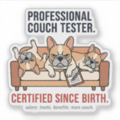 Professioneel Slaap Expert Franse Bulldog Sticker (Voorkant)