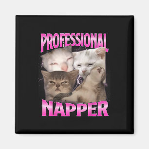 Professioneel Slaapkop Silly Slaperige Kat Grappig Magneet