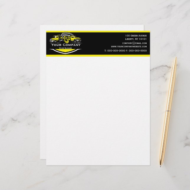 Professioneel sleepbedrijf, sleepdienst briefhoofd (Voorkant / Achterkant in situ)