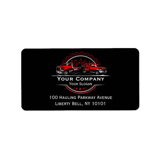 Professioneel sleepbedrijf, sleepdienst etiket (Voorkant)