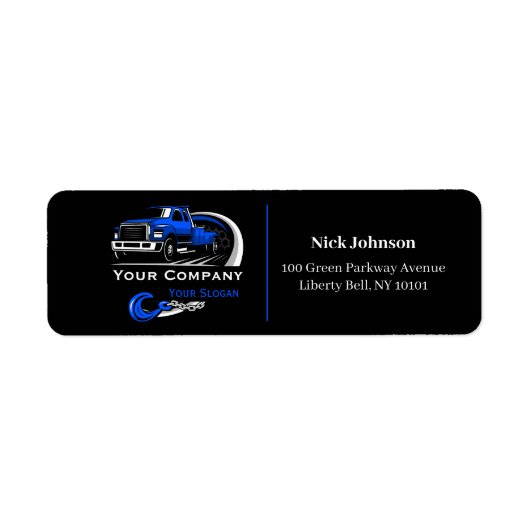 Professioneel sleepbedrijf, sleepdienst etiket (Voorkant)