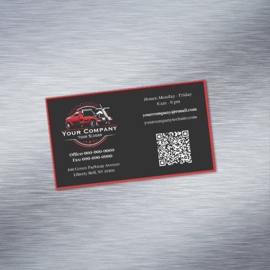 Professioneel sleepbedrijf, sleepdienst magnetisch visitekaartje (Voorbeeld)