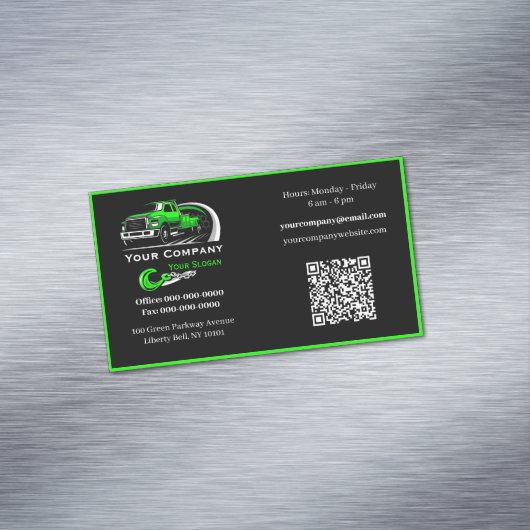 Professioneel sleepbedrijf, sleepdienst magnetisch visitekaartje (Voorbeeld)