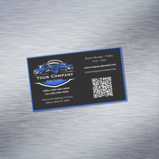 Professioneel sleepbedrijf, sleepdienst magnetisch visitekaartje (Voorbeeld)