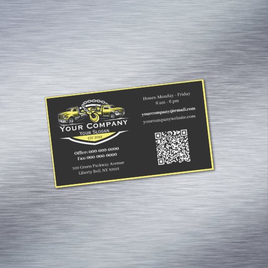 Professioneel sleepbedrijf, sleepdienst magnetisch visitekaartje (Voorbeeld)