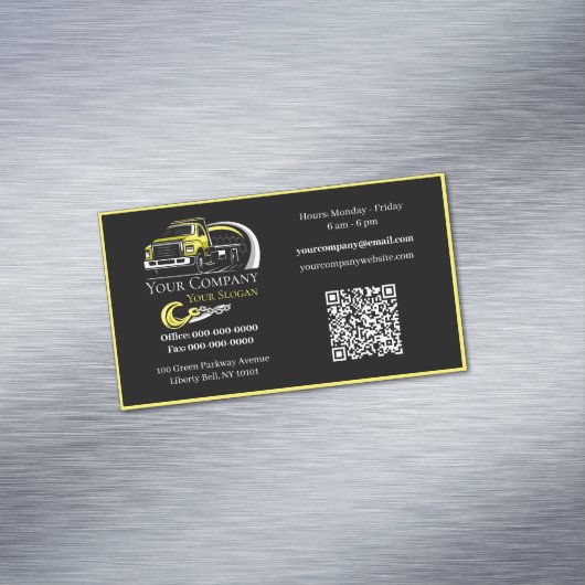 Professioneel sleepbedrijf, sleepdienst magnetisch visitekaartje (Voorbeeld)