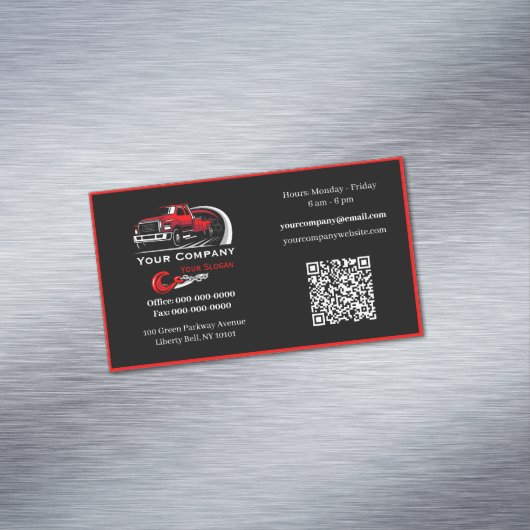 Professioneel sleepbedrijf, sleepdienst magnetisch visitekaartje (Voorbeeld)