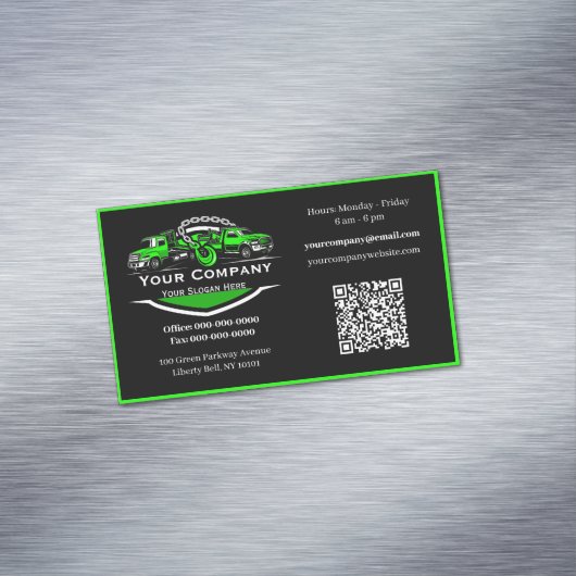 Professioneel sleepbedrijf, sleepdienst magnetisch visitekaartje (Voorbeeld)