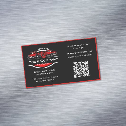 Professioneel sleepbedrijf, sleepdienst magnetisch visitekaartje (Voorbeeld)