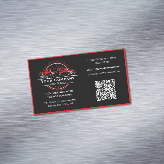 Professioneel sleepbedrijf, sleepdienst magnetisch visitekaartje (Voorbeeld)