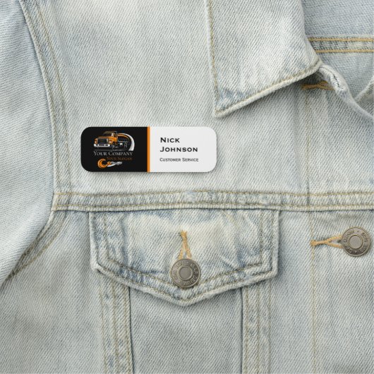 Professioneel sleepbedrijf, sleepdienst naamplaatje (In situ)