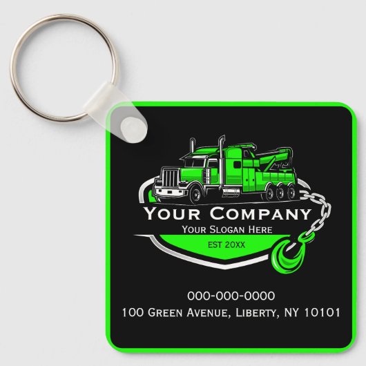 Professioneel sleepbedrijf, sleepdienst sleutelhanger (Voorkant)