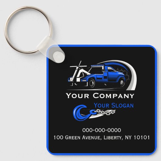 Professioneel sleepbedrijf, sleepdienst sleutelhanger (Voorkant)