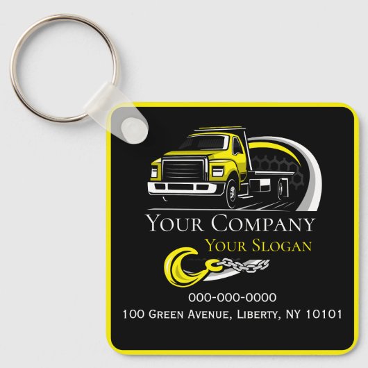 Professioneel sleepbedrijf, sleepdienst sleutelhanger (Voorkant)