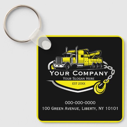 Professioneel sleepbedrijf, sleepdienst sleutelhanger (Voorkant)