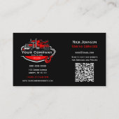 Professioneel sleepbedrijf, sleepdienst visitekaartje (Achterkant)