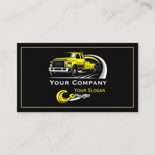 Professioneel sleepbedrijf, sleepdienst visitekaartje (Voorkant)