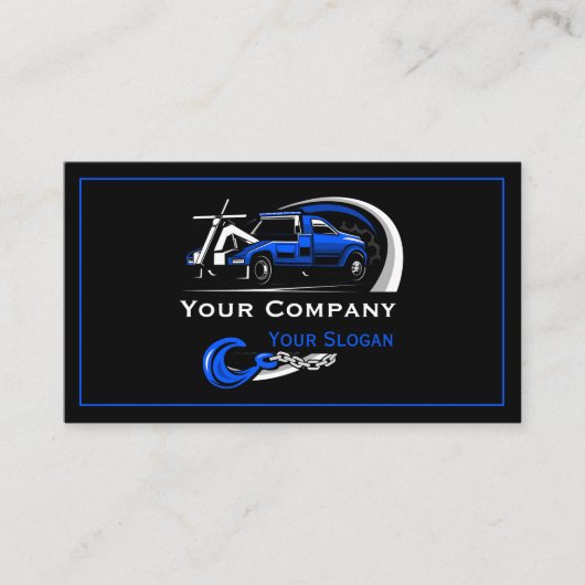 Professioneel sleepbedrijf, sleepdienst visitekaartje (Voorkant)