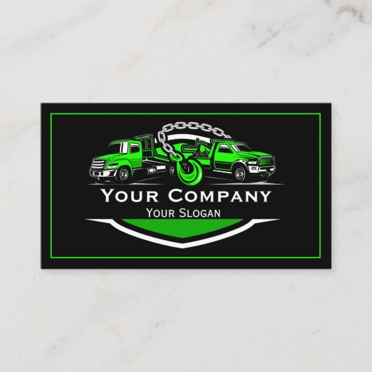 Professioneel sleepbedrijf, sleepdienst visitekaartje (Voorkant)