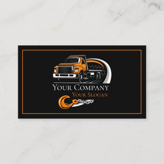 Professioneel sleepbedrijf, sleepdienst visitekaartje (Voorkant)