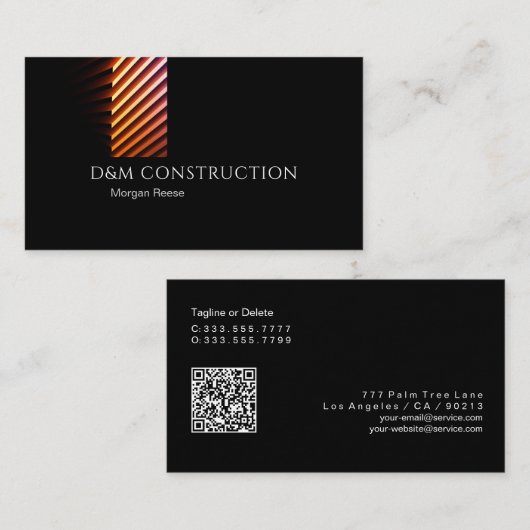 Professioneel, slim ontwerp, QR-code vs. 3 Visitekaartje (Voorkant / Achterkant)