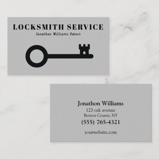 Professioneel Slotenmaker Service Visitekaartje (Voorkant / Achterkant)