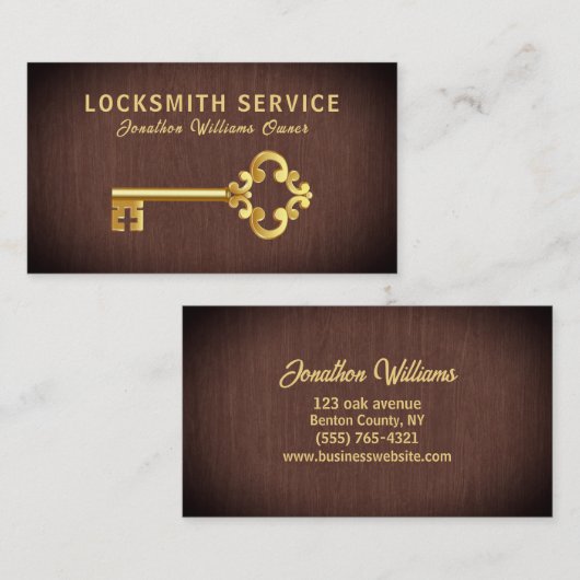 Professioneel Slotenmaker Service Visitekaartje (Voorkant / Achterkant)