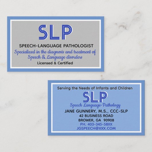 Professioneel! SLP aangepaste visitekaartjes (Voorkant / Achterkant)