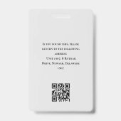Professioneel smaragdgroen gouden foto logo QR-cod Badge (Achterkant)